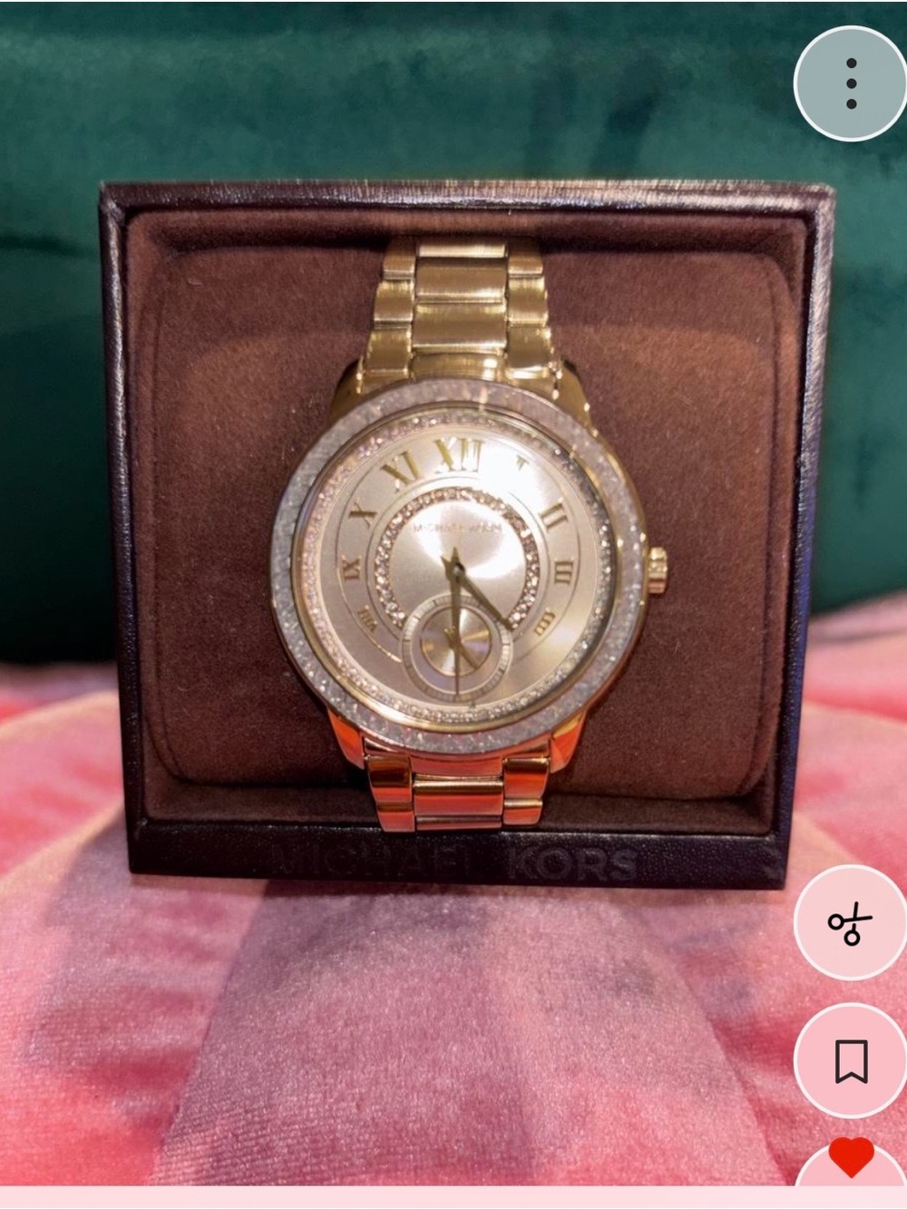 Michael Kors Gold Crystal-Accented Bracelet Watch
